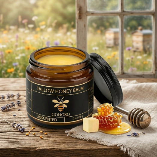 Beef Tallow Honey Balm - 2 Oz