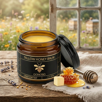 Beef Tallow Honey Balm - 2 Oz